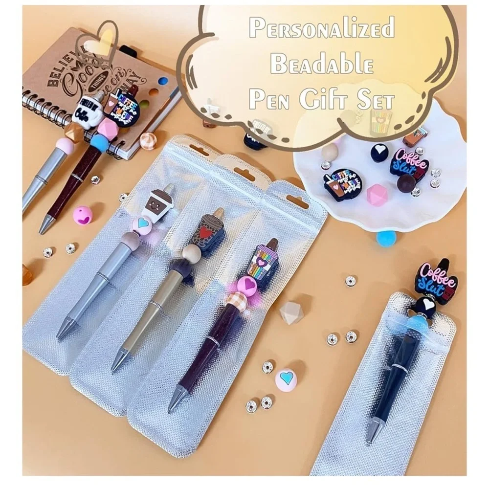 Handcrafted Coffee Theme Pen + Kraft Journal Notebook (COFFEE OWNS ME - PINK)
